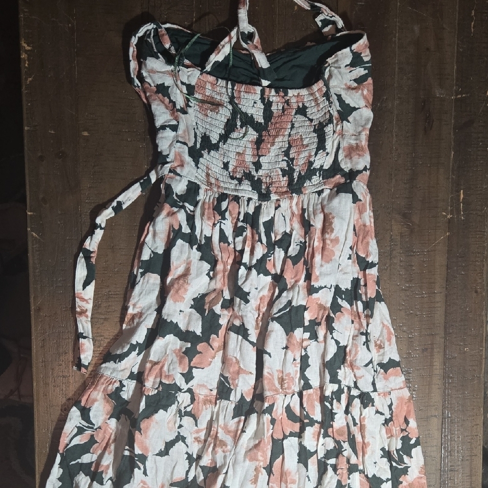 Abercrombie Small Floral Strapless Dress Flowy Floral Boho Cottagecore Halter - Picture 3 of 7